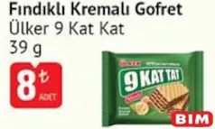 ÜLKER 9 KAT TAT FINDIKLI KREMALI GOFRET 39 G fiyat ve kampanya bilgisi